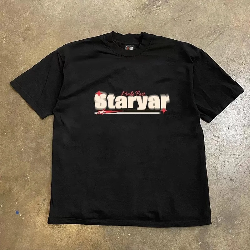 

Мужская хлопковая футболка свободного кроя с коротким рукавом в американском ретро-стиле, плотная (3A260г), повседневная, для пар, от Xiao Chen Story