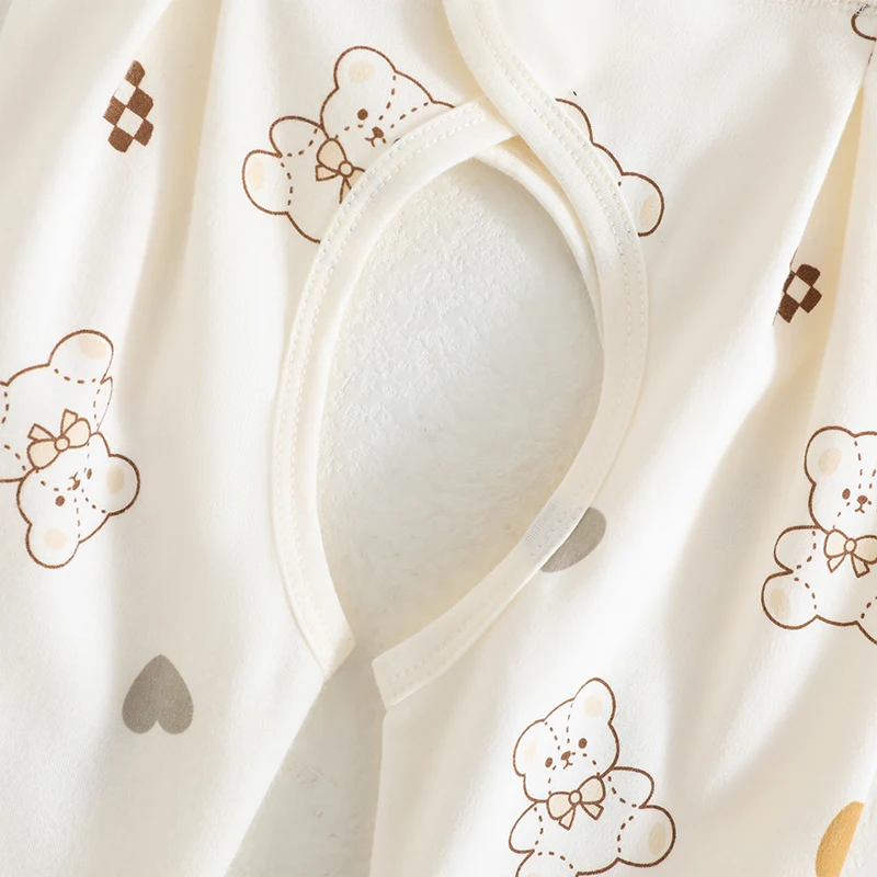 100% reine Baumwolle Neugeborenen-Hosen mit geteiltem Schritt, verstellbarem Klettverschluss, weich, atmungsaktiv, hautfreundlich, für Babys von 0-6 Monaten. – Detail 3