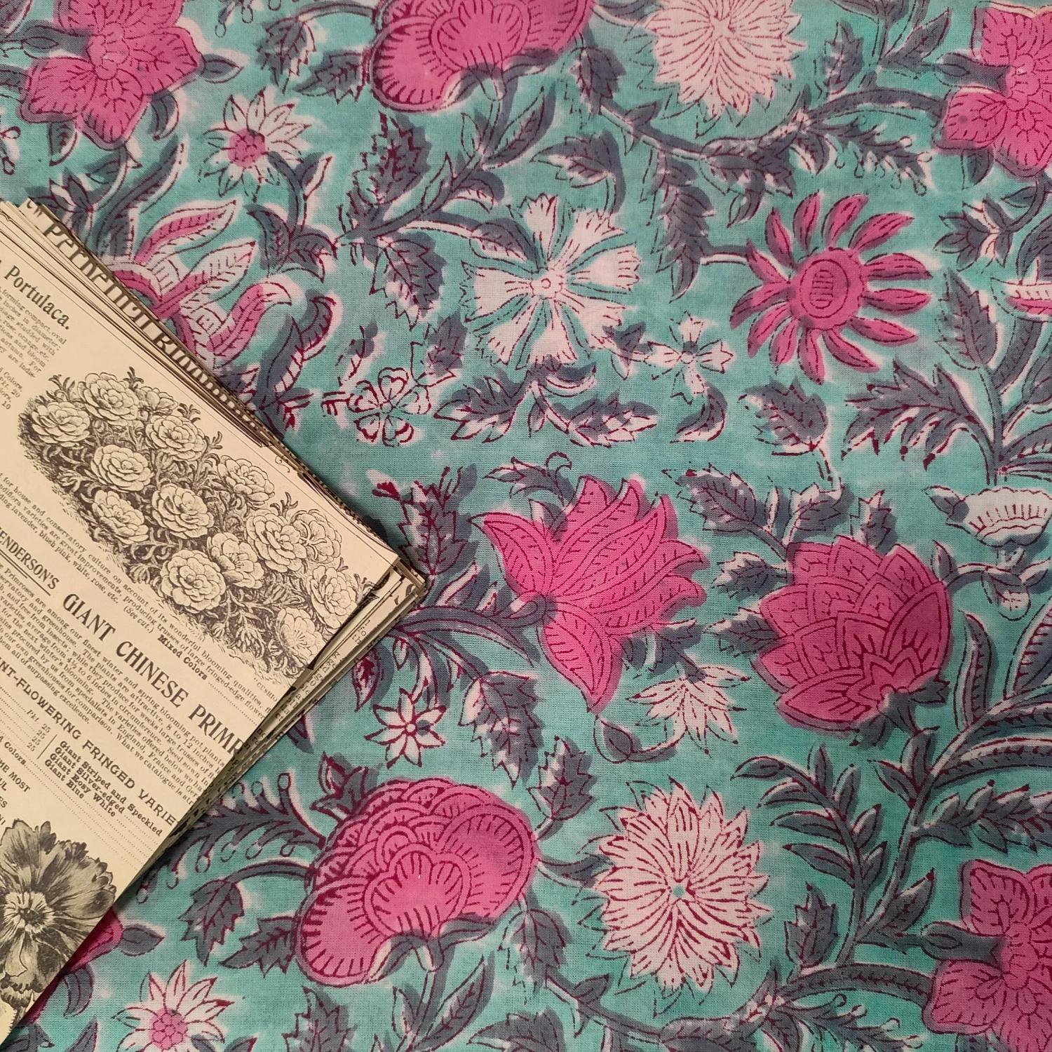 

India Handmade Block wooden Printed 100% Cotton Fabric Soft Breathable f DIY Sewing Craft Material