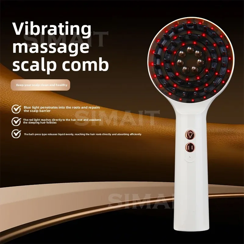 Electric Scalp Massage Comb with Red Light, Detangling & Volumizing Brush, Serum Infuser for Hair Growth