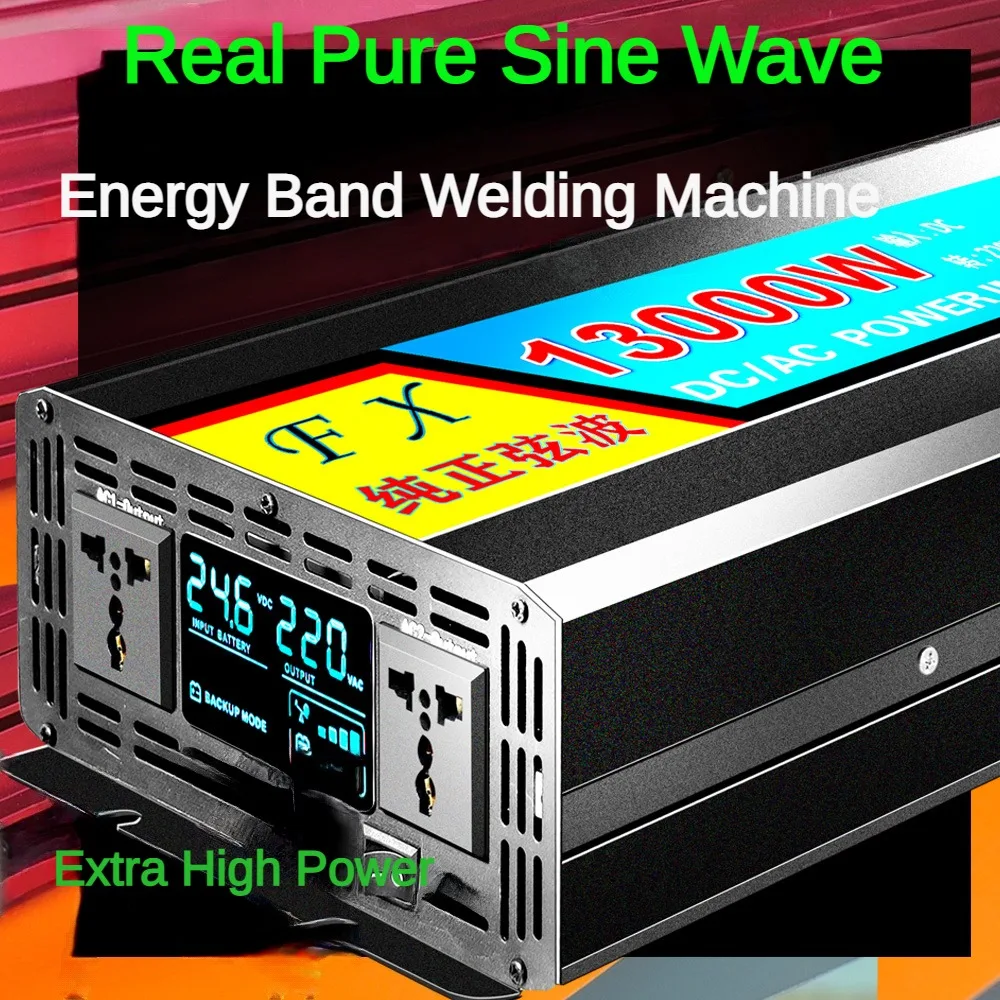 Versatile DC to AC Inverter - 2600W/3600W Pure Sine Wave Inverter for 12V 220V Solar System, RV, Truck, Boat and More