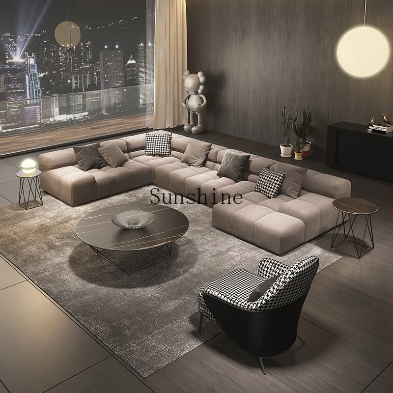 Modern simple technology cloth large apartment sofa