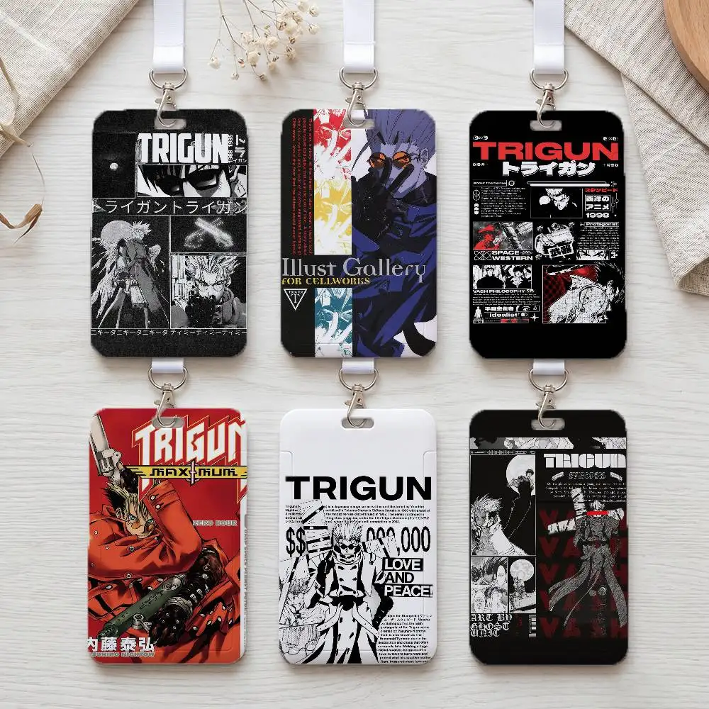 Anime T-Trigun Fashion ID Card Holder Business Work Card Sleeve Protector