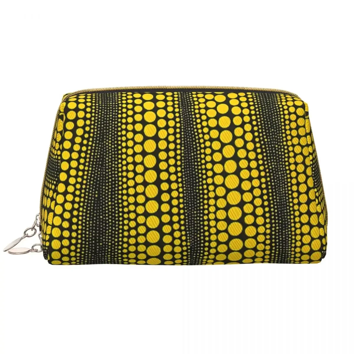 

Custom Dot Line Yellow Yayoi Kusama Cosmetic Bag for Women Pumpkin Polka Toiletry Makeup Organizer Lady Beauty Storage Dopp Kit