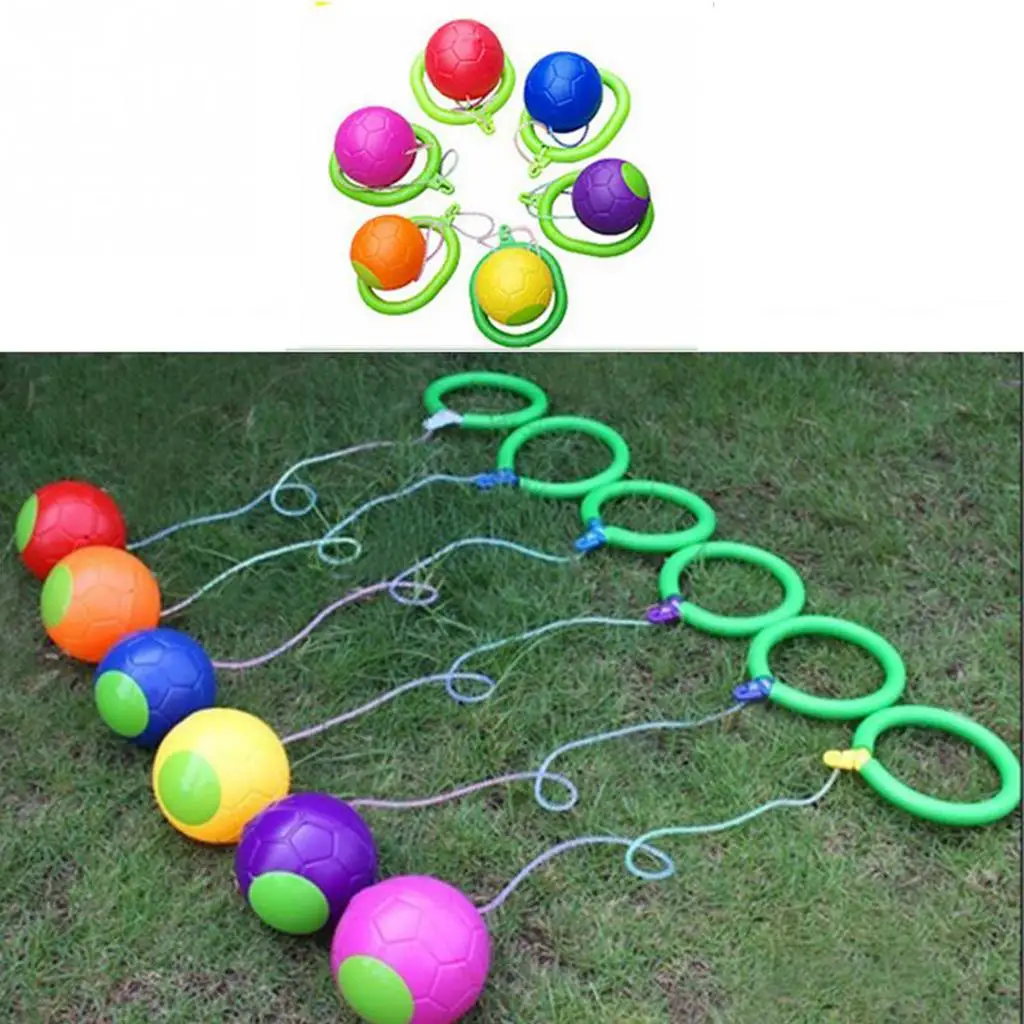 6 Colors for Choice - Kids Fitness Ankle Skip Ball Hop The Rope Swinging Toy