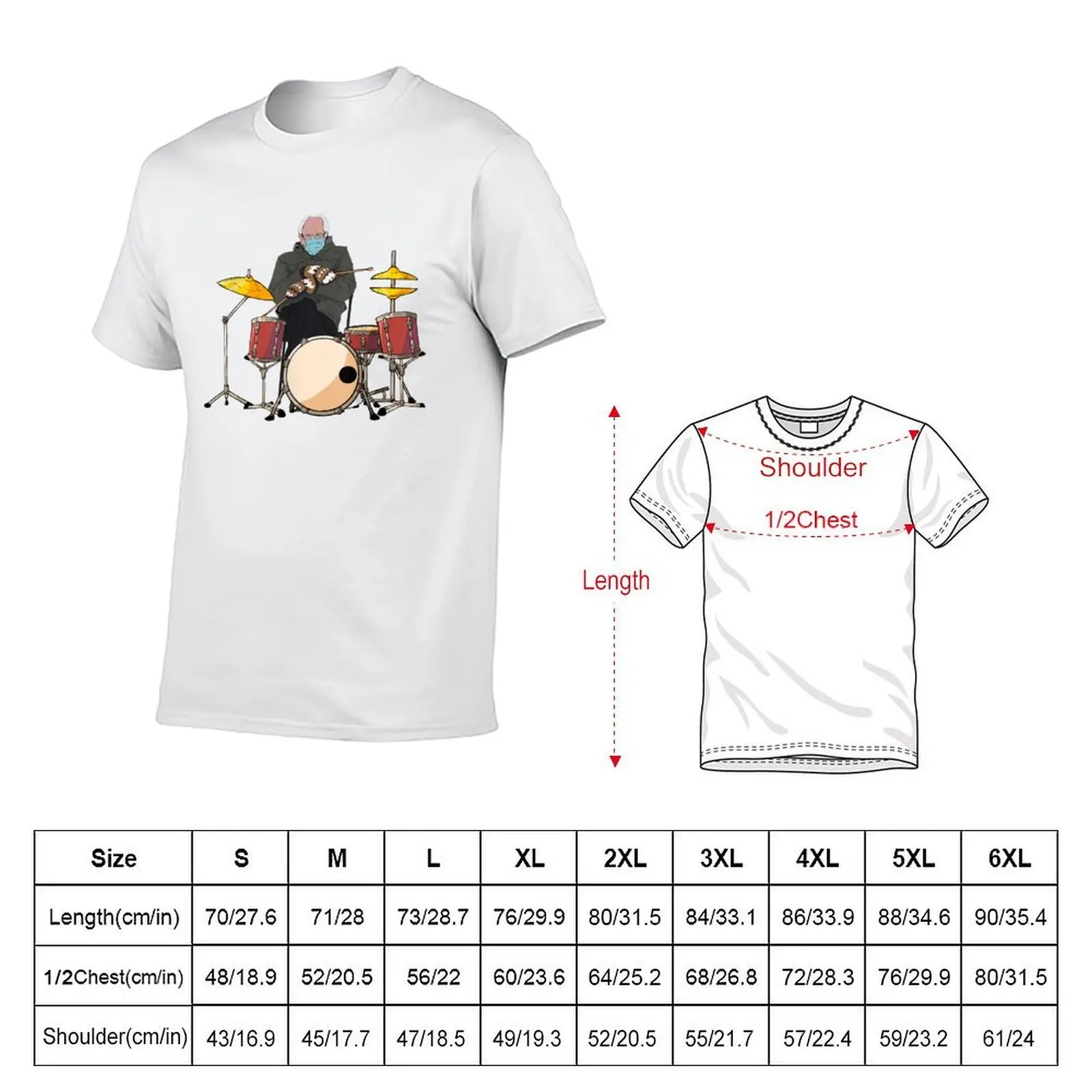 Funny Bernie Sanders Drum Mittens T-Shirt man t shirt cotton funny t shirts man printed t shirts for man T-shirt