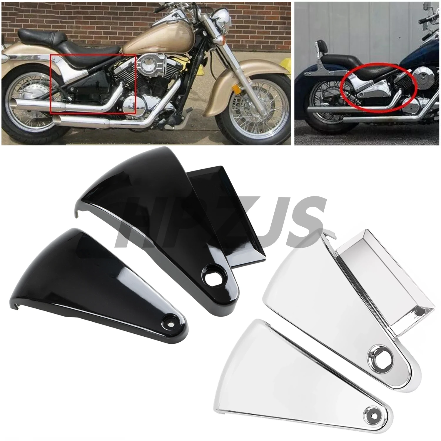 Motorcycle Accumulator Frame Guard Fairing Battery Side Covers For Kawasaki Vulcan 400/800 VN400 VN800/A/B/E Classic 1995-2006