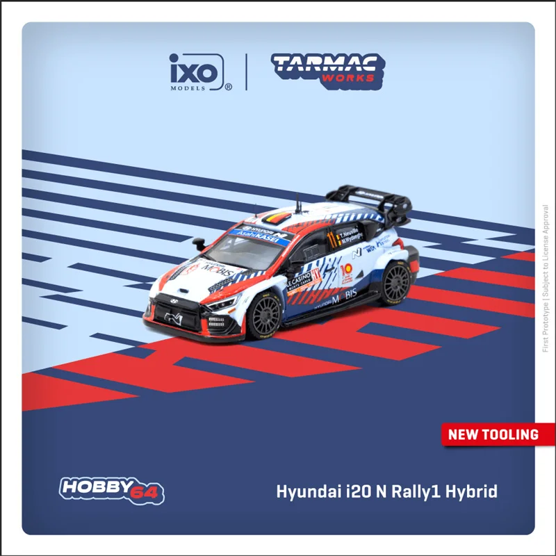 

** Предзаказ ** Tarmac работает 1:64 Hyundai i20 N Rally1 Гибридный тройник литая модель автомобиля