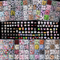#2025 SUMMER Hello Kitty&Melody&Kuromi Rhinestone Nail Charms 10*11mm Kawaii Bow Kitty Cat Nail Art DIY Cute Girl Kitty Series