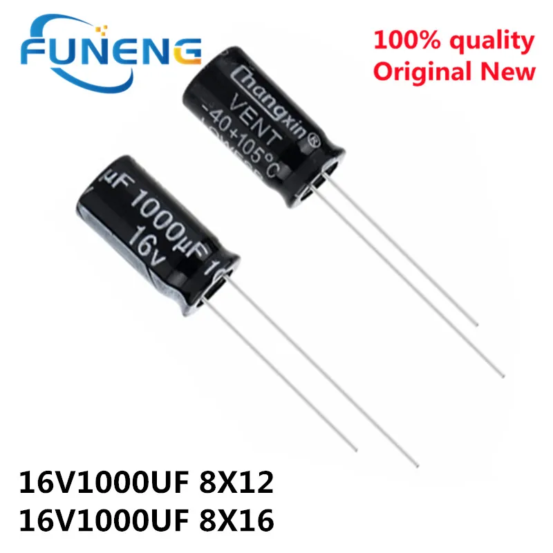 10PCS 1000uF16V 8*16 DIP aluminum Electrolytic capacitor 1000uF 16V 16V 1000uF 16 V 1000 uF