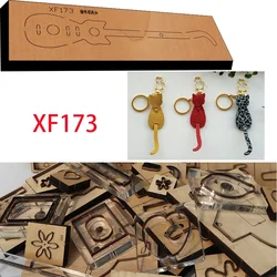 New Japan Steel Blade Wooden Cat key pendant knife mold Wallet Leather Craft Punch Hand Tool Cut Knife Mould XF173