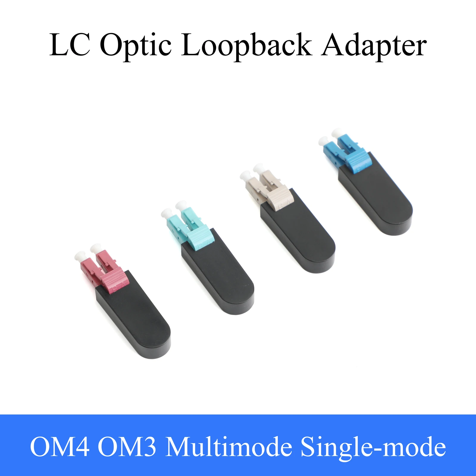 2PCS UPC 2LC Fiber Optic Loopback Male Single Mode Multimode OM3 OM4 Adapter Loop Fiber Optical Tester Plug Connector