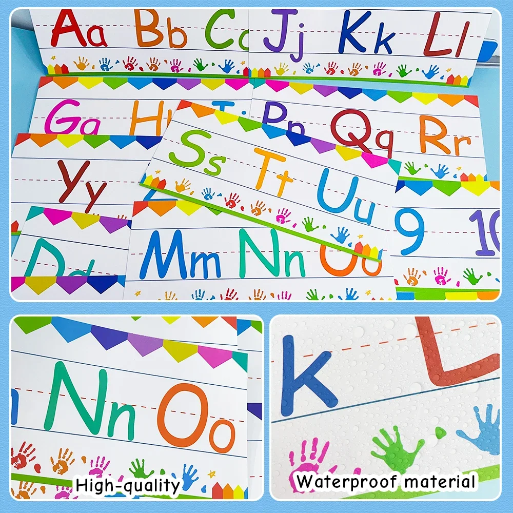 Kid Abc 26 Letters & Number Wall Cards Kindergarten Classroom Decorations baby Learning Poster Wall Decal Poster Mural