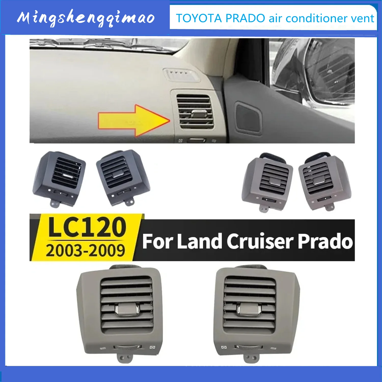 

FOR TOYOTA Car Parts Air Outlet Air Conditioner Vents For Toyota Land Cruiser Prado 120 LC120 2003 - 2009 AC Vents