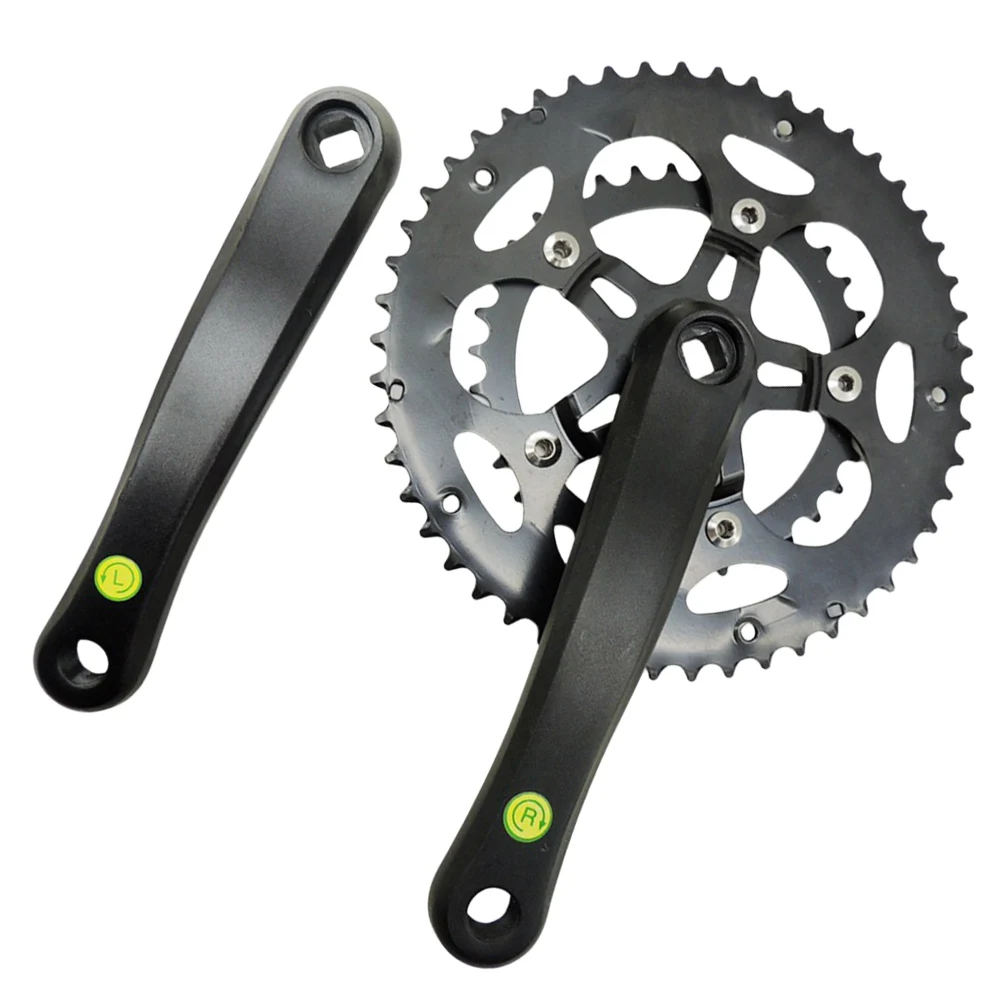 

170mm Square Hole Disc Brake Crank Bicycle Upgrade Approx 50 34T Black Finish Easy To Install Lightweight Alloy Material