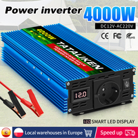 500W-4000W modified wave inverter, 12V, 220V, 50HZ portable vehicle-mounted household inverter EU socket