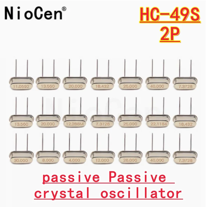 

（10pcs）HC-49S DIP 2P Quartz crystal oscillator HC-49S passive crystal 12MHZ 11.0592M 4M8M10M16M24M25M