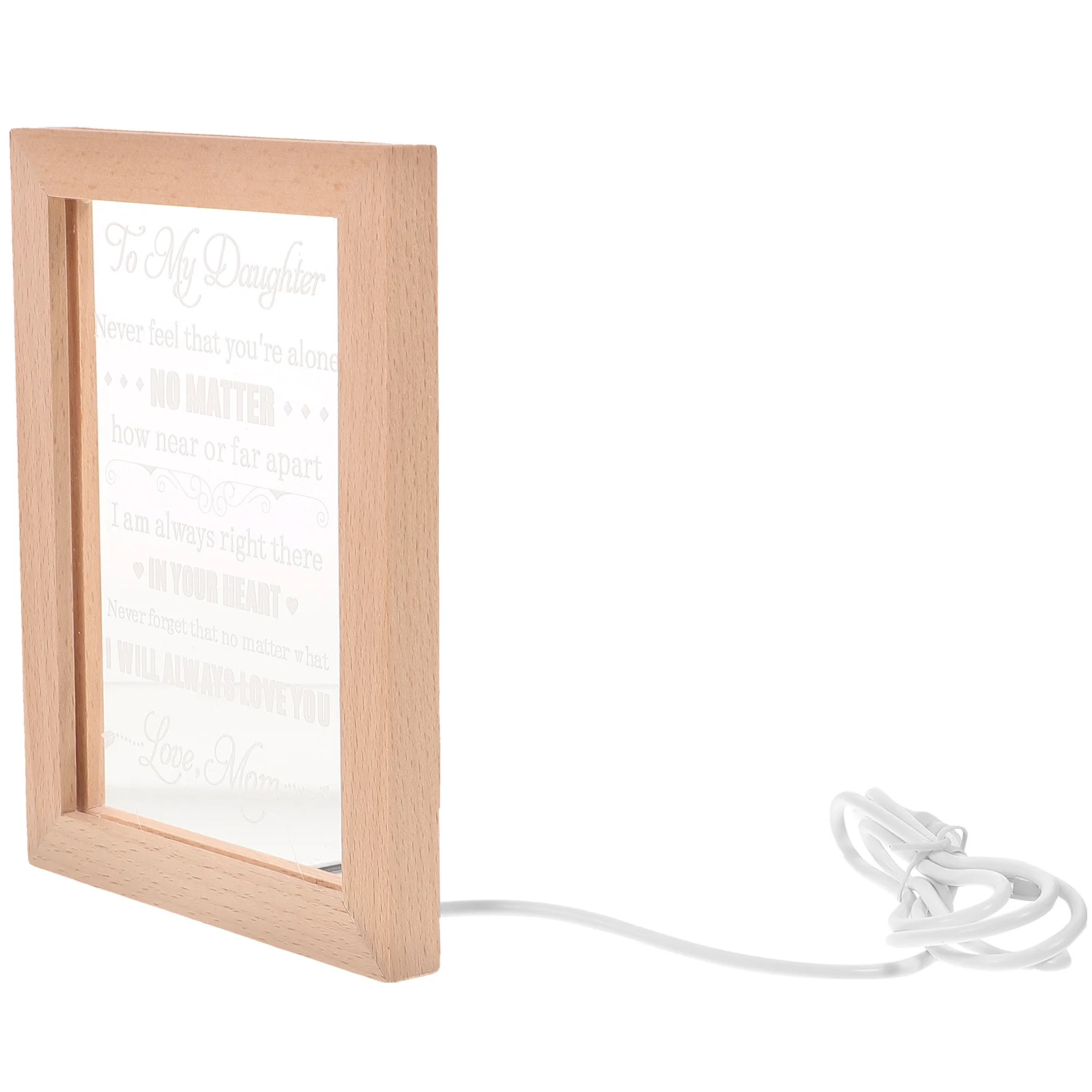 

Luminous Photo Frame Night Light 00006 USB Warm Single Color Wooden LED 170x130mm Bedroom Office Decor