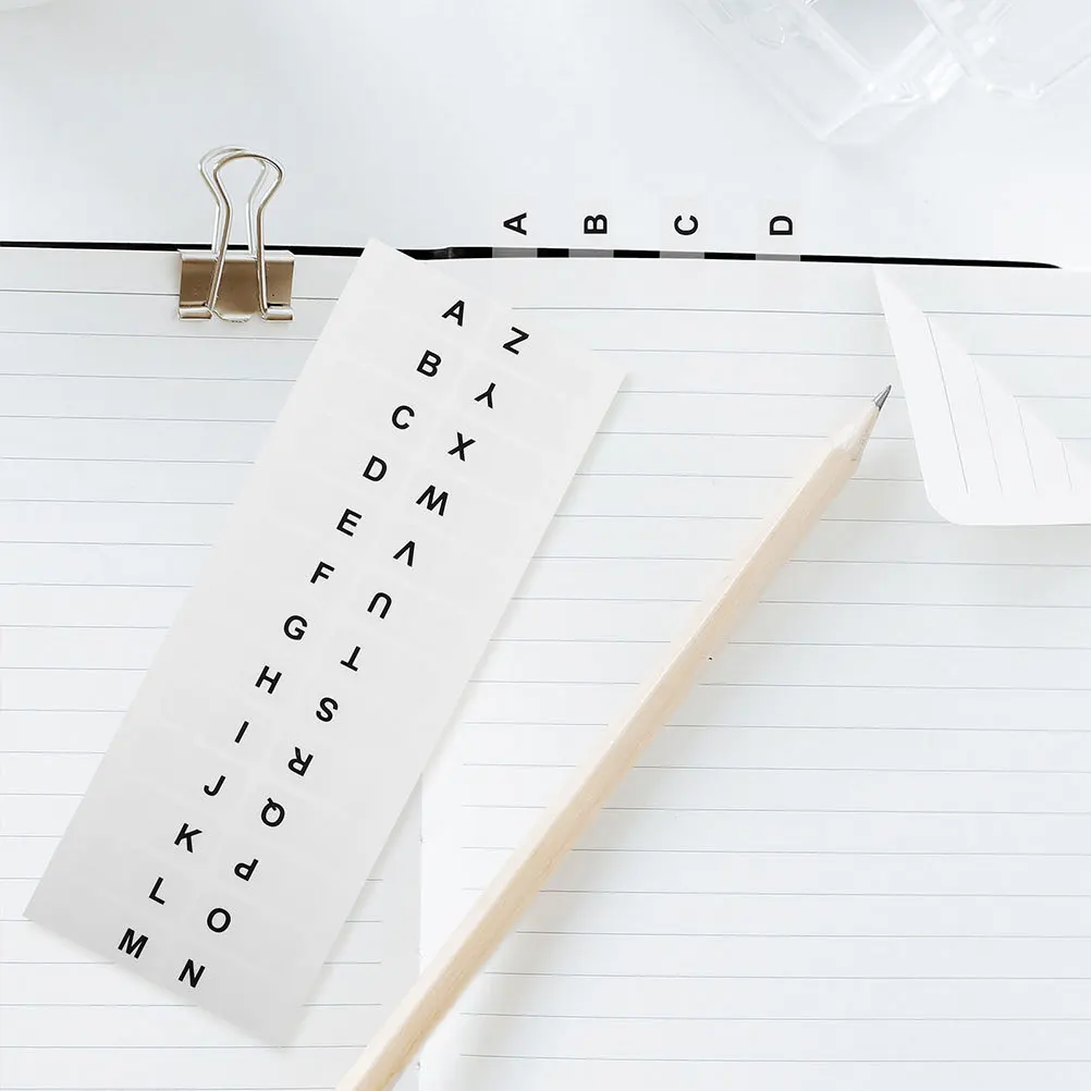 

10 Sheets White Alphabetical Index Tabs Sticky Page Markers Writable Adhesive Book Annotation Labels for Quick Reference