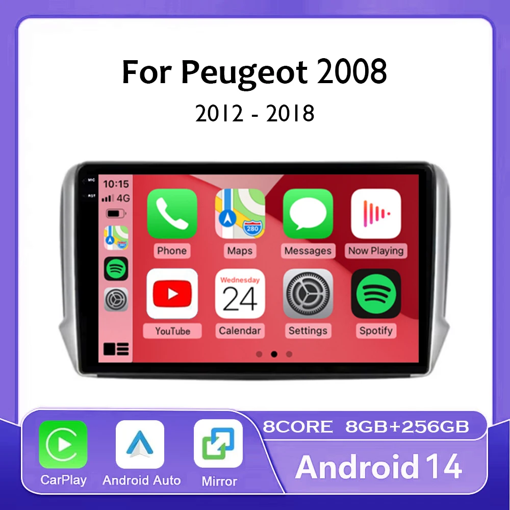 

Автомобильный радиоприемник Android 14 для Peugeot 2008 208 серии 2012 2013 2014 2018, мультимедийный плеер, навигация, авто стерео, сенсорный экран 2K