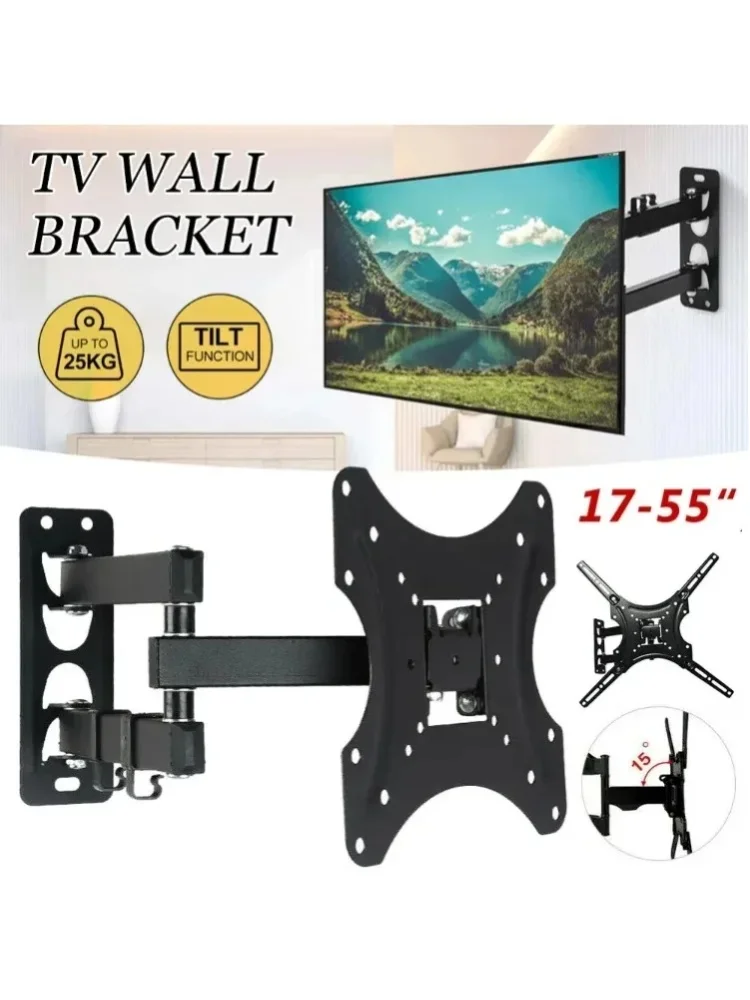 Neigbare, voll bewegliche, einziehbare TV-Halterungen, LCD-LED-Monitor-Wandhalterung, verstellbare TV-Bildschirmhalterung, TV-Rahmenhalterung für 17-55 Zoll.