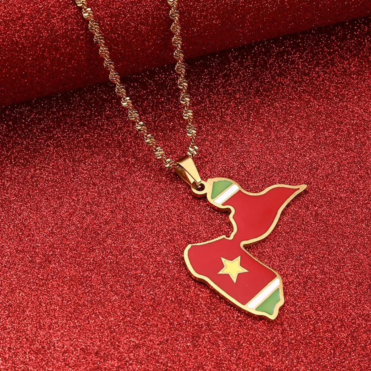 French Guadeloupe Island Map Flag Stainless Steel Pendant Necklace For Men And Women Ethnic Gift Jewelry Accessories