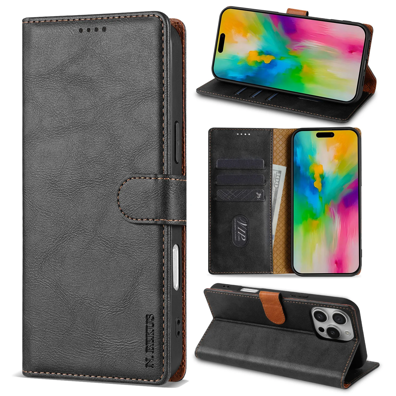 Magnetic Flip Case For Samsung Galaxy S21 S20 Ultra S10 S9 S8 Plus Retro Leather Anti Drop Protection 3 Cards Wallet Book Cover