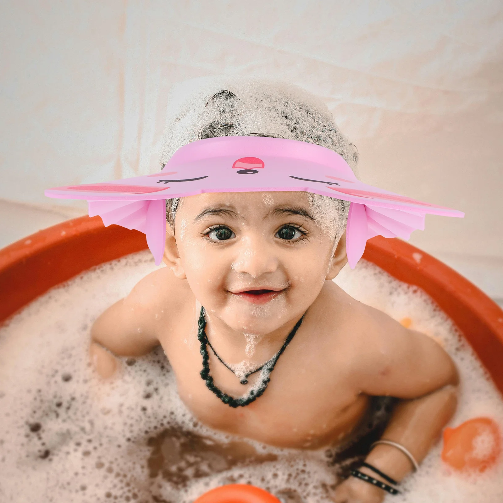

2pcs Hair Washing Hat Adjustable Shower Cap for Bath Kids Toddler Kids Hair Wash Hat Shampoo Protect Eyes Pink Yellow