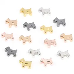 Dog Copper Beads Black Gold Plated Loose Spacer Metal Beads for Jewelry Making DIY Bracelet Neckalce Accessories (Hole 2mm)