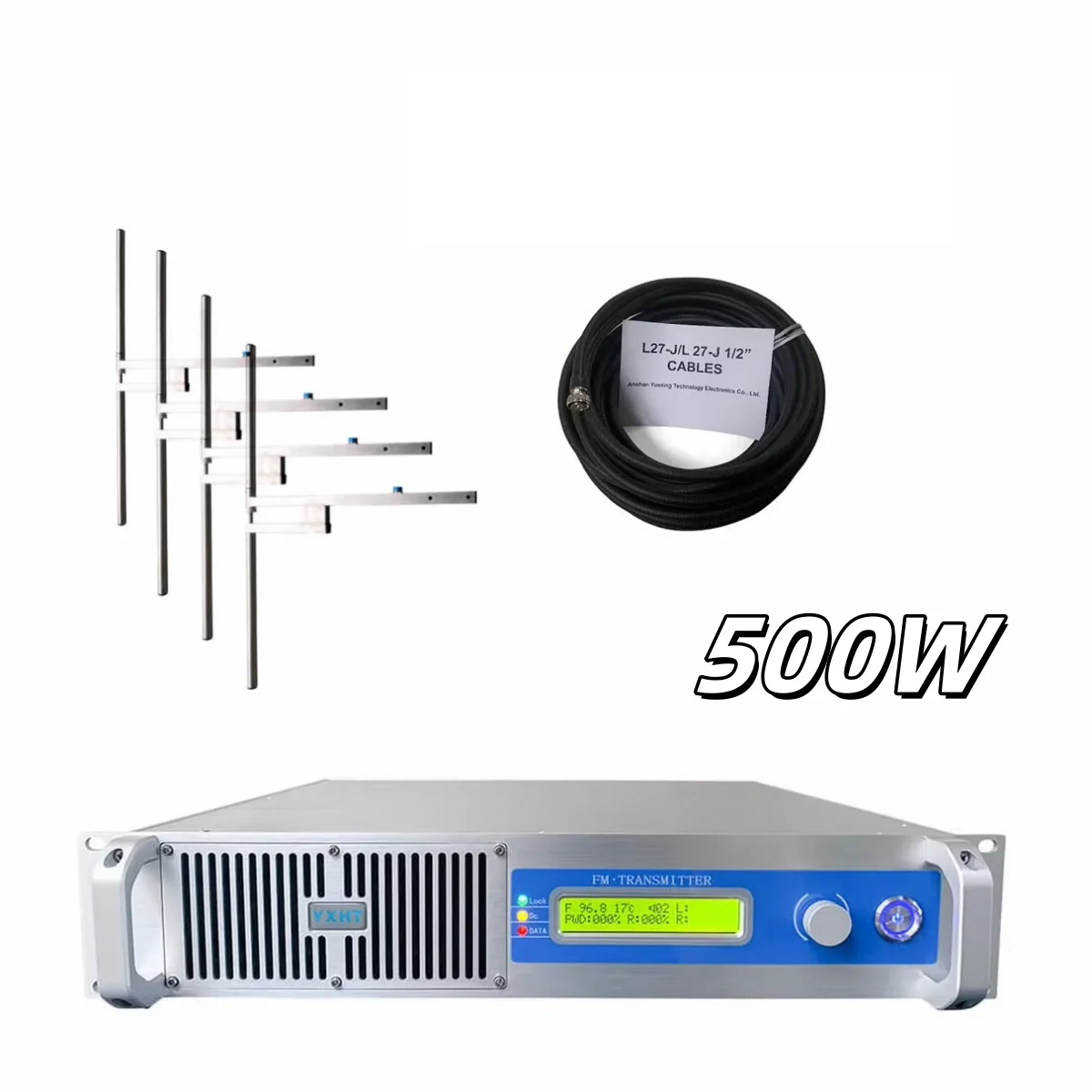 YXHT-1 500W FM Broadcast Transmitter+ 4-Bay Antenna + 30 Meters Cables with Connector Total 3 Equipments with Free Shipping