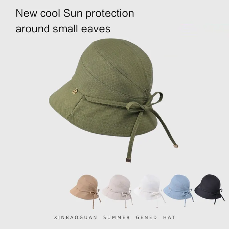 Topi kerai perjalanan luar ruangan musim panas topi baskom kepala besar semua rasa senior menunjukkan wajah topi nelayan busur kecil