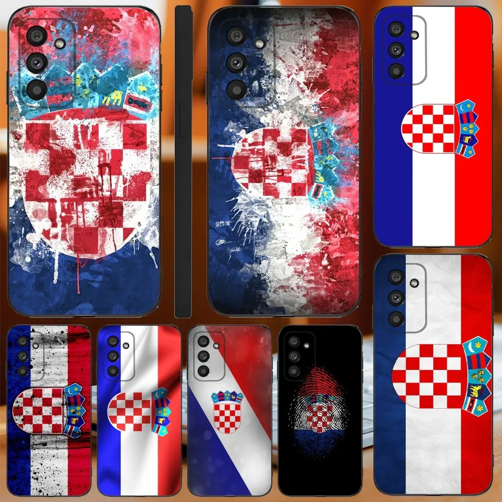 Croatia Banner Flag Phone Case For Samsung Galaxy A13,A21s,A22,A31,A32,A52,A53,A71,A80,A91 Soft Black Cover