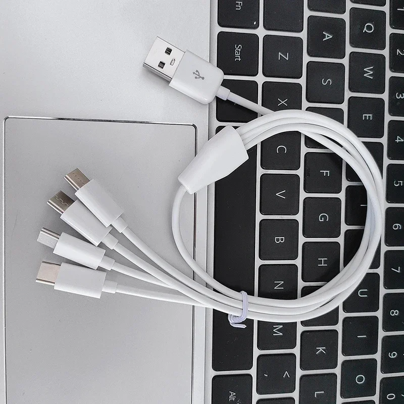 USB 3.1 charge cable OD 3.0MM 50cm 4 in 1 USB to 4 type C charger adapter cable power 4 type c for Smartphone tablet PC