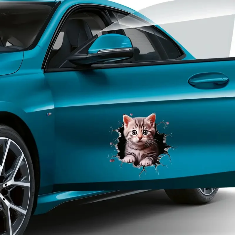 3D Car Motor Sticker Cute Cat Cat Personalised Block Body Scratch Auto Motorbike SUV Window Laptop Universal Decoration Decals image 5