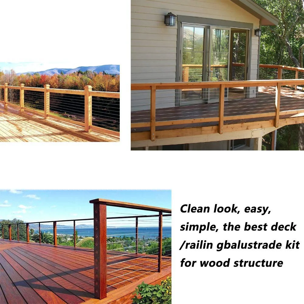 

ABKM 30Pcs Swage Lag Screws Left & Right for 1/8 Inch Cable Railing System Stair Deck Wood Post Balusters Decking Hardware