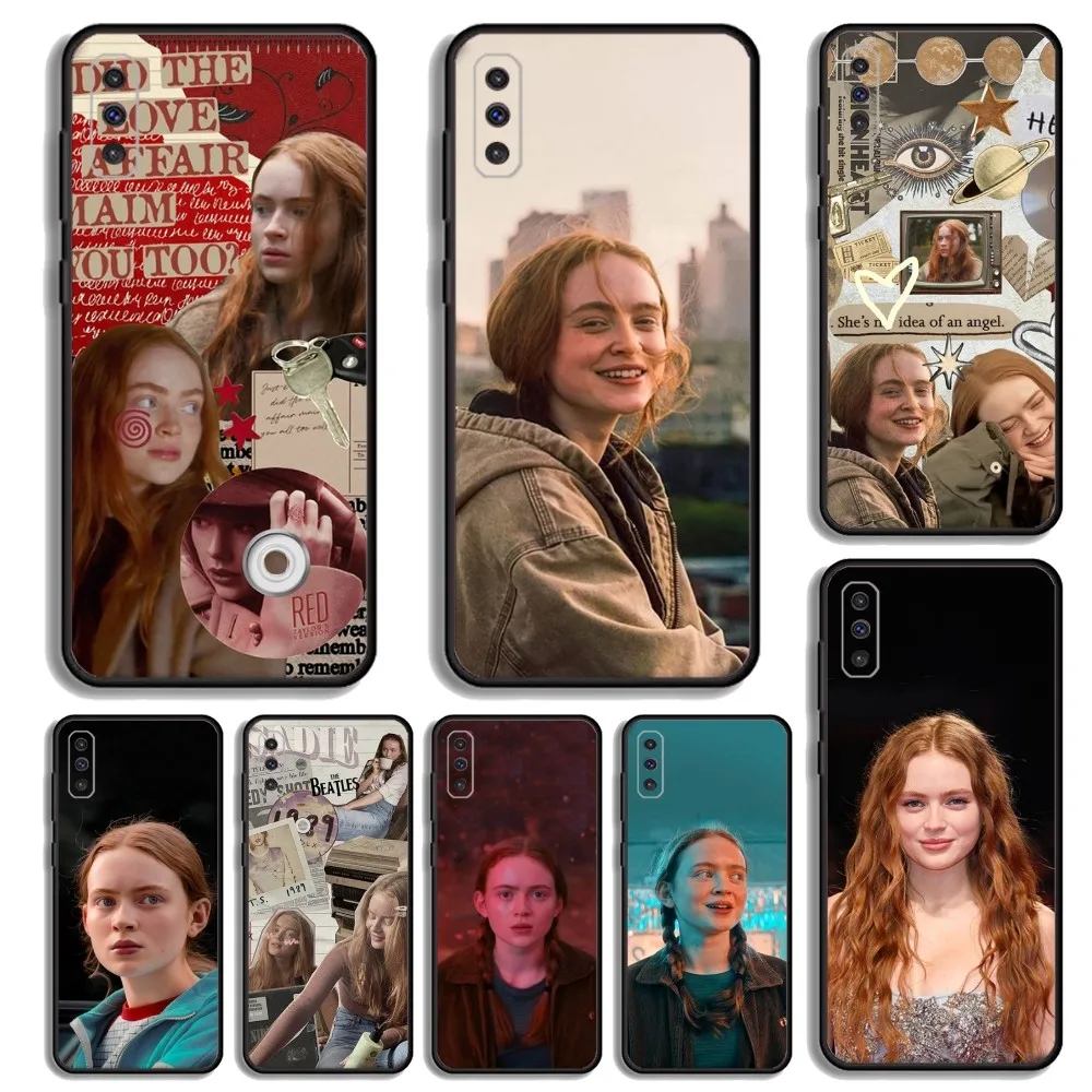 Sadie Sink Actress Phone Case For Samsung S23,23,22,30,21,10,9,Note20 Ultra,Lite,Ultra,5G,Plus,FE,Black Soft Case