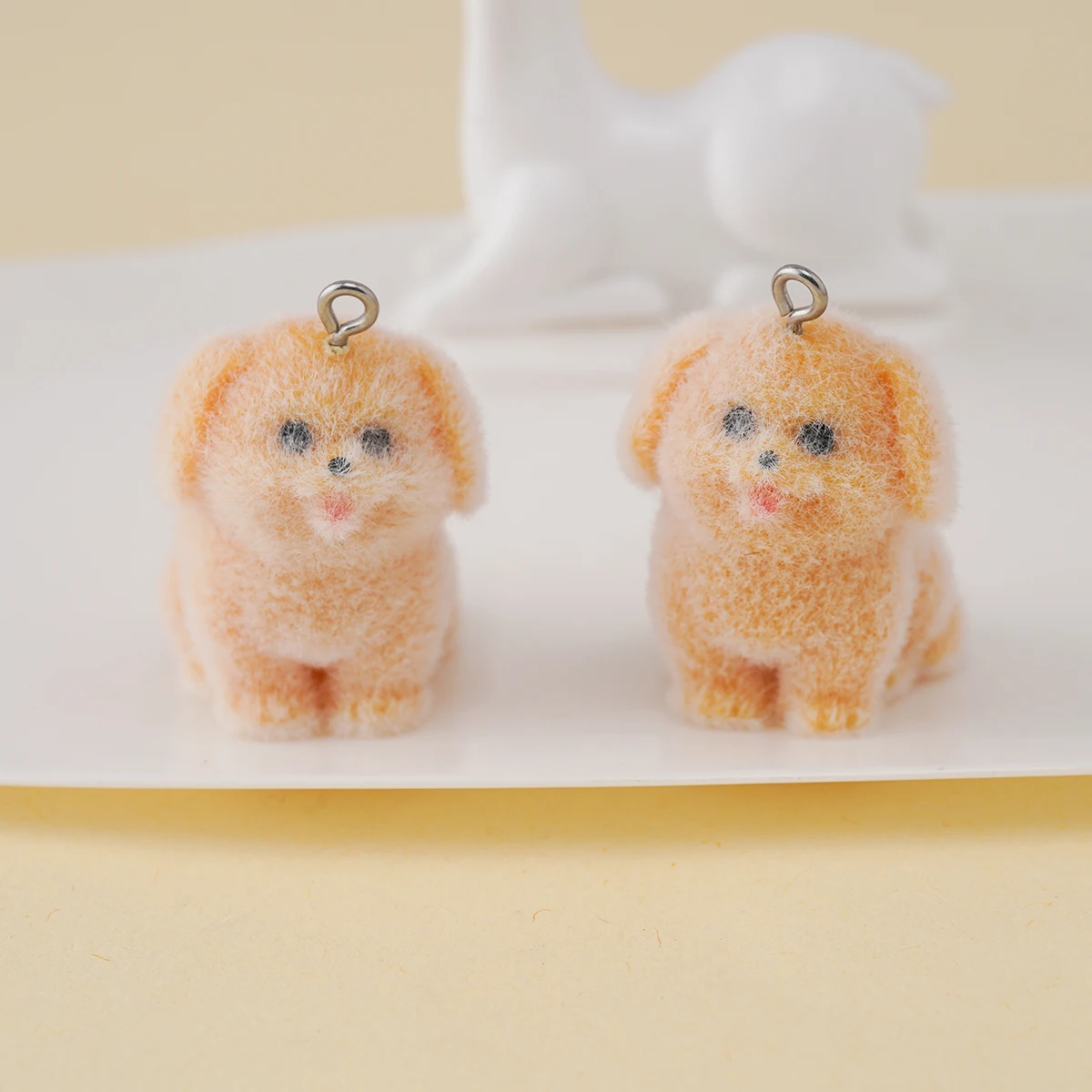 

20pcs 3D Flocking Cartoon dog Charms Cute Golden Retriever Pendants for Making Jewelry Necklace DIY Case Accessories Wholesale