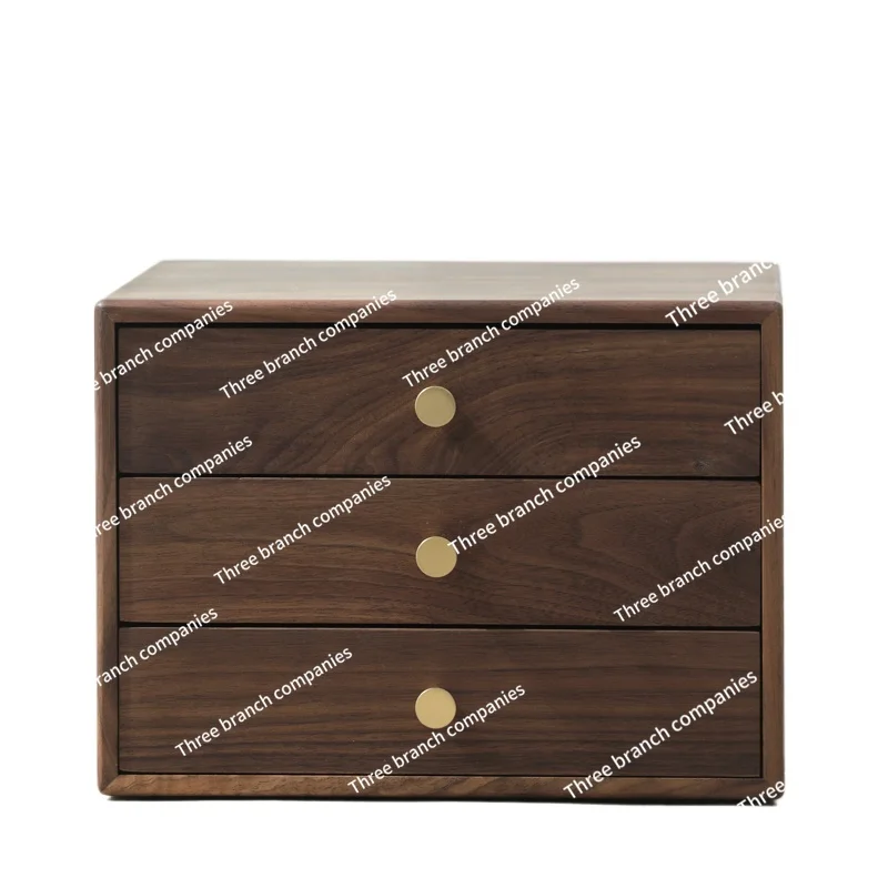 Solid Wood Black Walnut Storage Box Full Mortise Japanese Cosmetics and Jewelry Storage Box