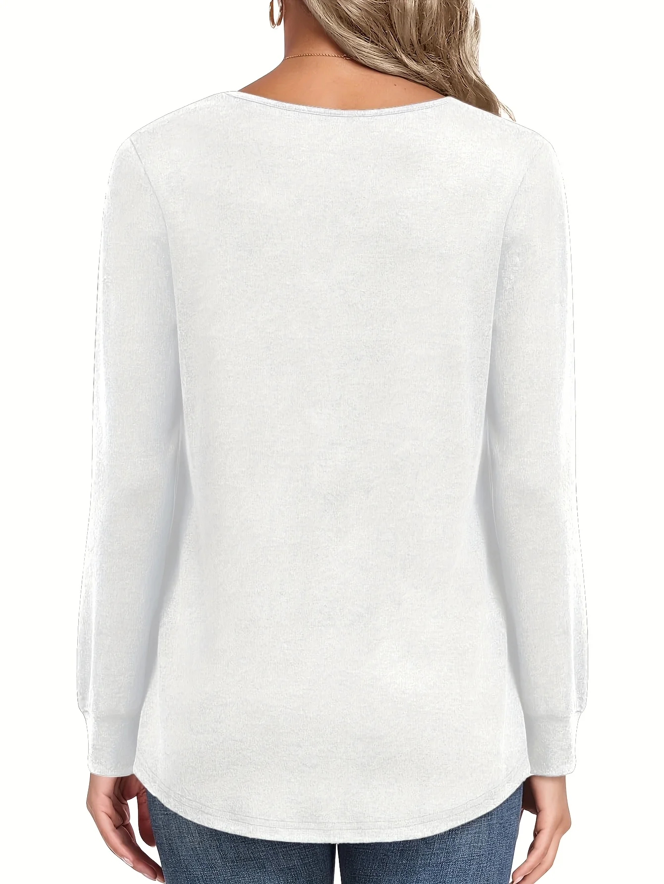 Plus Size Damen Langarm-Plissee-Oberteil für Stilvollen Komfort – Detail 11