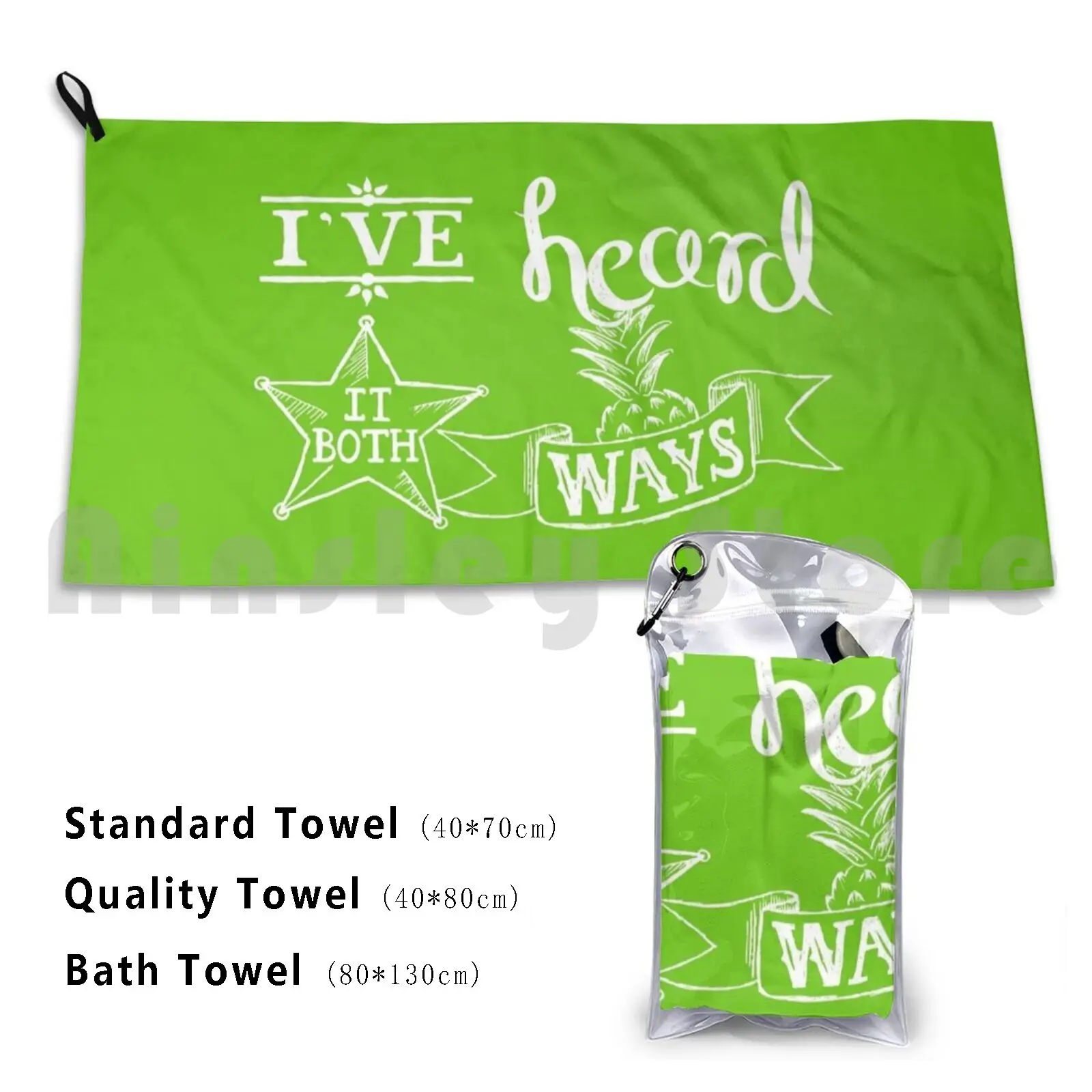 I've Heard It Both Ways-White Text Custom Towel Bath Towel Ive Heard It Both Ways Heard It Both Ways Both