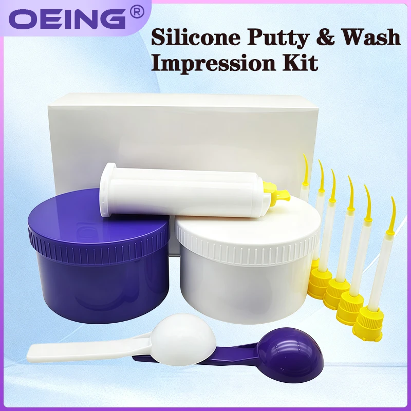 Dental Silicone Impression Material Heavy Light Body Putty Wash Kit For Mixing Tips Tubes Heads Light BodyDental Material