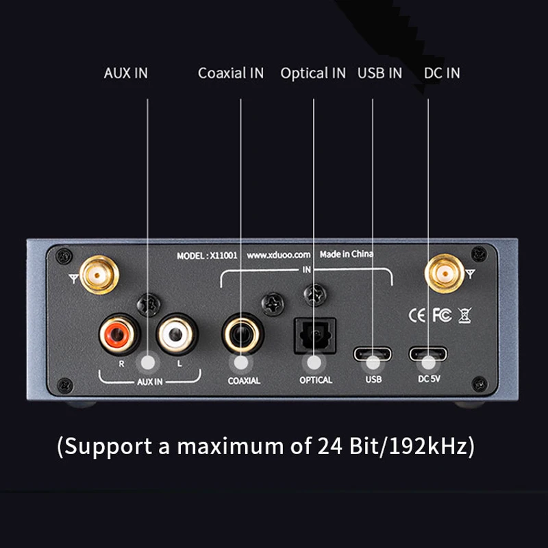 Imagem -06 - Transmissor de Áudio Transmissor Bluetooth 5.3 Usb Coaxial Opcional Entradas Aux 100 Metros de Transmissão Bt5.3 Xduoo-mx01