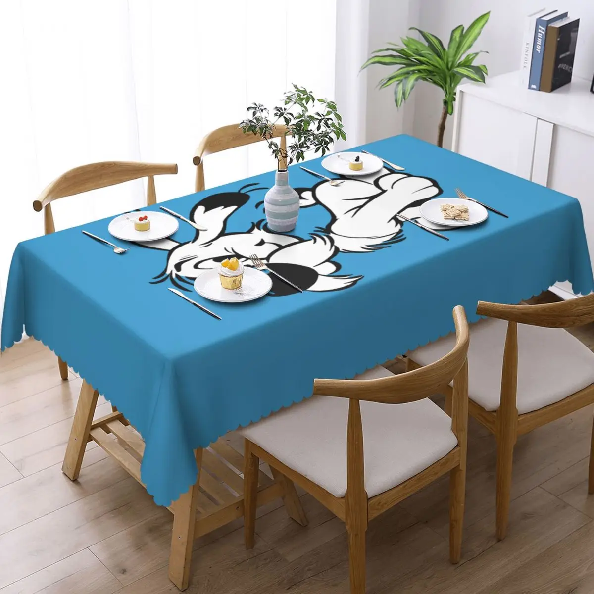 مفرش طاولة مستطيل للطاولة في الهواء الطلق ، غطاء مقاوم للزيت ، أستيريكس مناسب وقابل للطي ، Dogmatix ، 40 "إلى 44" #2