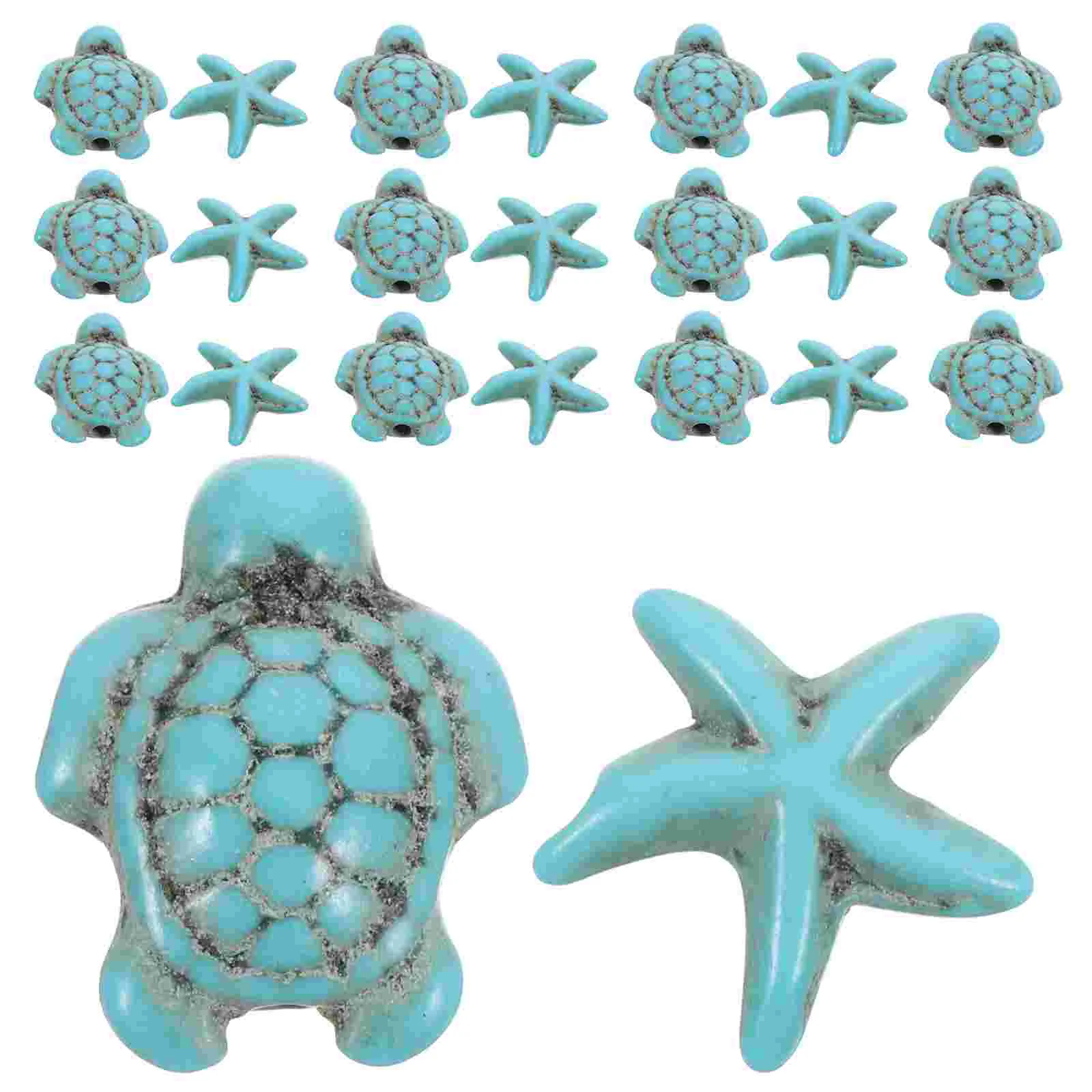 

40 Pcs Turtle Straight Hole Beads Charm Cute Bracelet Charms for Bracelets Making Beach
