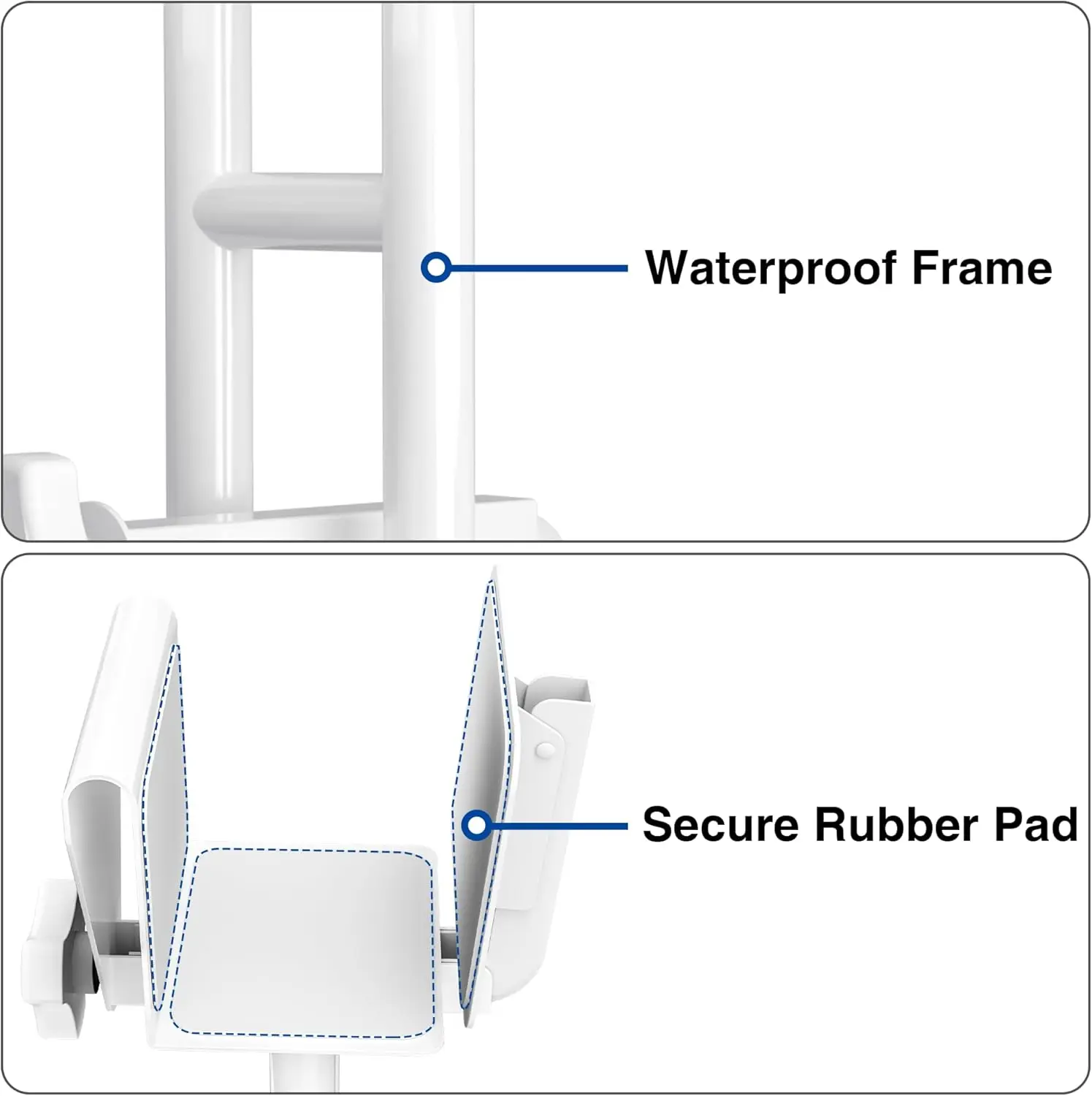 Bathtub Safety Rail: Shower Grab Bar Handle for Seniors, Elderly, and Disabled, Fits 3 to 7 Inch Tub Walls