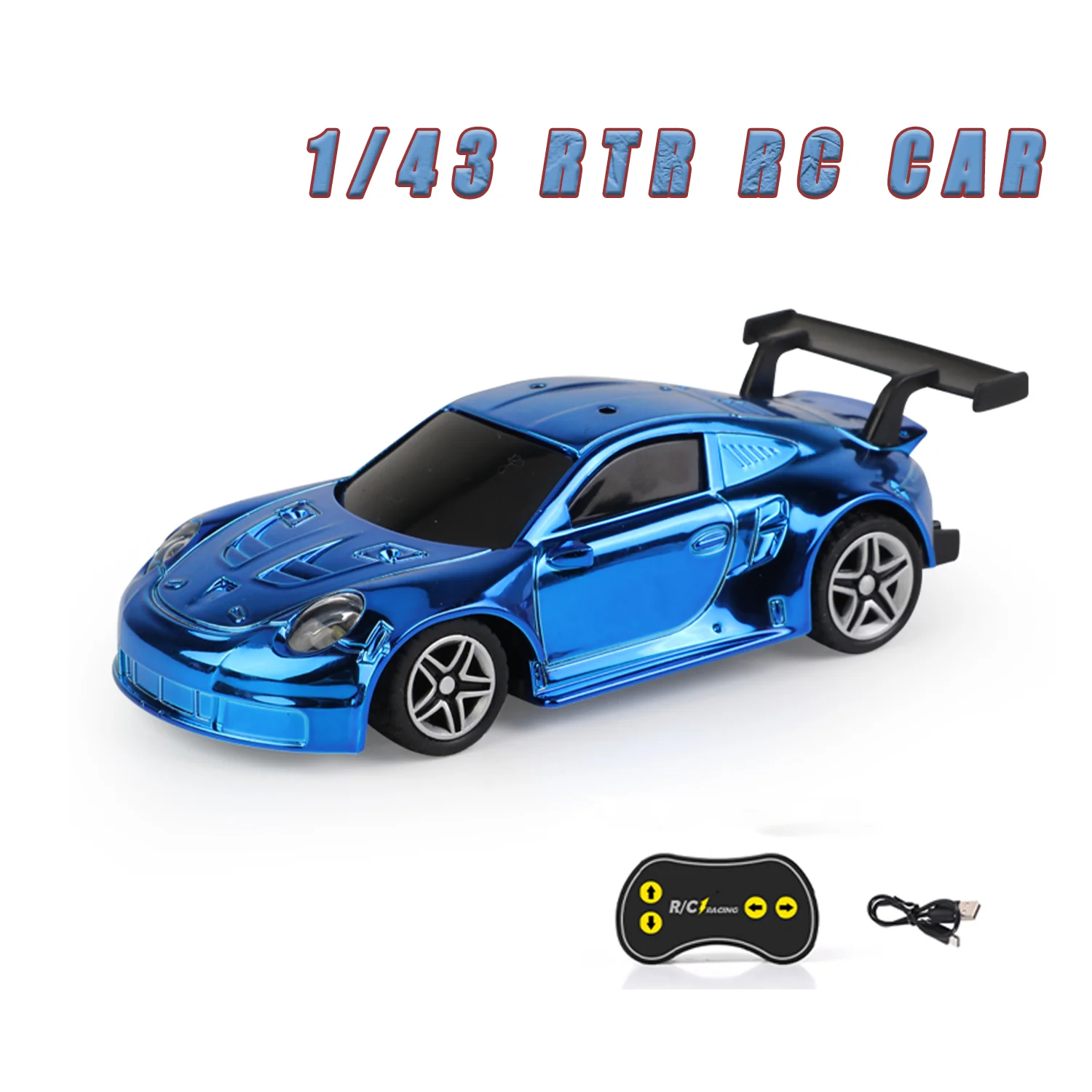 Mini 1/43 Scale RTR RC Racing Car LED lights Mini Remote Control Electric Car Painted and Assembled Toy Model for Children