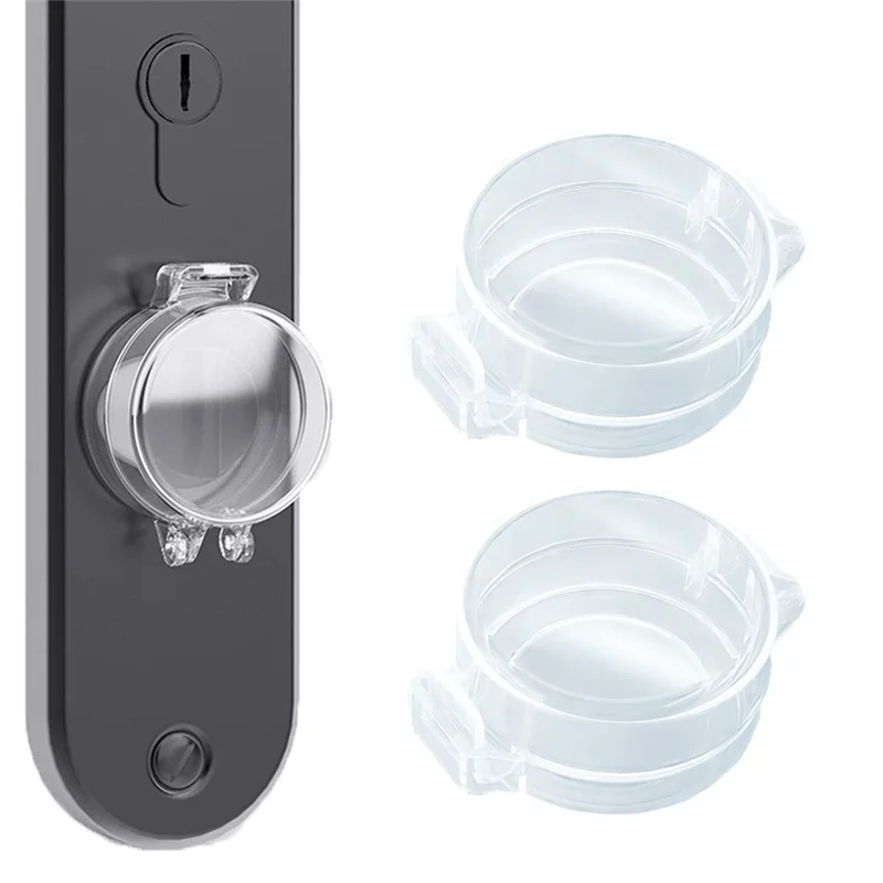 

T82C Hot Sale-Door Knob Cover,Child Proof, Door Safety Deadbolt Lock, 2 Pack Deadbolt Child Safety Lock Cover Transparent