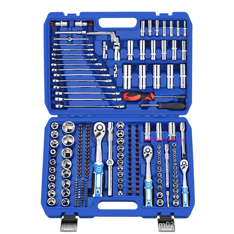 172 pcs large set ratchet wrench set with connecting rod batch head