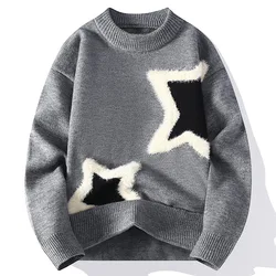 Men Outwear O-neck Knitted Pullover Sweaters New Fashion Man Loose Casual Sweaters Quality Male Pullovers Winter Clothing 4XL