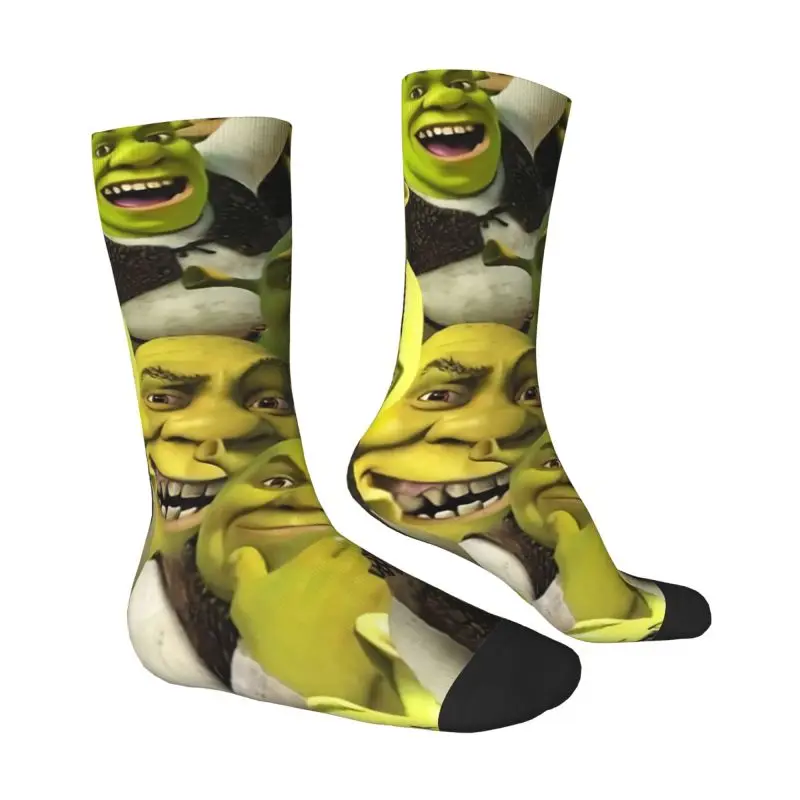 Calcetines con estampado de monstruo Shrek Collage para hombre y mujer, medias elásticas para verano, Otoño e Invierno